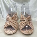 Free People X Jeffrey Campbell Venice Mule Heels 6.5 Twist Satin Feminine Chic Photo 1