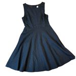 J.Crew Black Boatneck Bias A-Line Sleeveless Cotton Sundress Midi Dress Size 12 Photo 0
