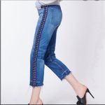 Veronica Beard  NWT Ines Rhinestone Side Striped Jeans Photo 6