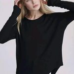 Rag and Bone Sweater Womens Small Black Hudson Curved Hem Knit Pullover Photo 0