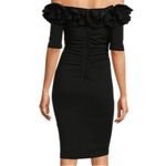 XScape Off-the-Shoulder Ruffle Neck Short Sleeve Stretch Scuba Crepe Dress Photo 1