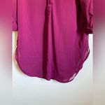 Iz Byer 🌞 Sheer Maroon V Neck 3/4 to Long Sleeve Portofino Blouse Photo 7