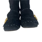 Gucci Suede Scamosciato GG Marmont Fringe Knee High Boots in Black Photo 6