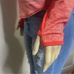 Athleta  Sz Small Pink Orange Long Sleeve Scoop Neck Athletic Shirt Active Gym Photo 6