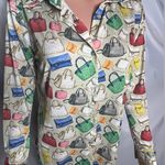 Adele Altman Vintage Button Down Purse Print Feminine Blouse Size L Size L Photo 1