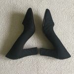 Vintage 90s Unlisted Black Chunky Fabric High Heel Shoes Photo 5