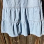 Bill Blass Vtg  Denim Skirt Light Blue Maxi Tiered M Y2K Photo 3