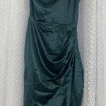 Windsor Adrienne Formal One Shoulder Satin Wrap Dress Photo 5
