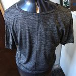 Lucy S heathered gray/charcoal knit shirt sleeve workout crop top Gray Photo 1