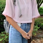 Aritzia Wilfred Pink Sheer Crop Top Photo 0