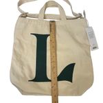 Baggu NWT  "L Suite" Brand Logo Zip Duck Bag Canvas Tote Photo 7