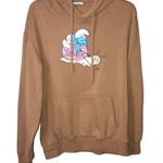 The Smurfs Peyo Save the World Sweatshirt Hoodie Brown Size Small Photo 0