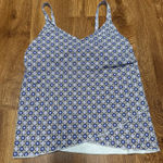 Lands' End Womens Purple Micro Print Tankini Swim Top Wrap Style Size XS 2-4 Photo 0