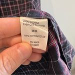 Theory Black Plaid Ruffle Front Cotton Button Up Short Size Medium Photo 3