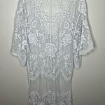 Origami Floral Lace Grey Kimono Long Beach Cardigan One Size Size undefined Photo 2