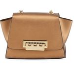 Zac Posen Eartha NEW Mini Gold Metallic Leather Chain Chic Casual Crossbody Bag Photo 1
