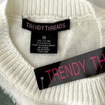 Smiley Design Jacquard Knit Sweater Vest Top White Size M Photo 4