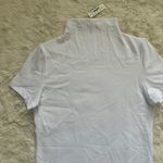 Madewell Top Short-Sleeve Mockneck Tee Cotton Blend Eyelet White XS NWT New Photo 5