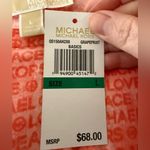 Michael Kors  Love Peace MK T-Shirt Button Shoulder Detail Grapefruit NWT Large Photo 4