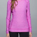 Lululemon Think Fast Long Sleeve Heathered Ultra Violet Pink Purple Ruched Top 8 Photo 0