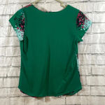 Van Heusen green floral short sleeve blouse XS Photo 1