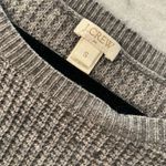 J.Crew Size S Gray Merino Wool Blend Waffle Knit Long Sleeve Crew Neck Sweater Photo 9