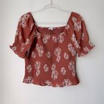 Madewell Georgette Lucie Puff-Sleeve Smocked Bodice Top in Moody Blooms S Photo 4