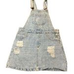 Forever 21  Los Angelas Light Blue Denim Overall Jumper Distressing Adj Straps Sz Photo 0