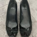 Stuart Weitzman  One Day Pump, Peep-Toe Wedge Shoes Black Size 8M In Original Box Photo 3