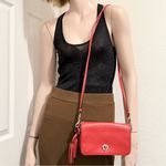 Coach 19914 Legacy Penny Carnelian Orange Red-Orange Turnlock Crossbody Bag Photo 4