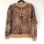 BP Womens Sweatshirt Pullover Long Sleeve Leopard Print Crew Neck Brown Size S Photo 0
