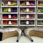 Vince Camuto  Silver Open Toe Leather Size 7 Pump Photo 2