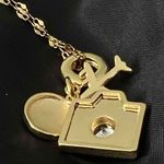 18K Gold Plated Stainless Steel Travel Charm Necklace womens jewelry GIFT Blue Photo 4