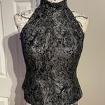 Michaelangelo Brocade Jacquard Vintage Crop Formal Evening Prom Gown Top Blouse Photo 0