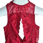 Janice Sheer Lace Teddy Lingerie Red Photo 8