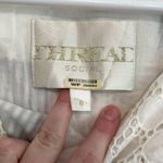 THREAD SOCIAL White Blue Patchwork Striped Floral Seersucker Eyelet Cotton Dress Size 6 Photo 5