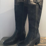 Born Uchee Women's Black Knee High Suede Leather Boots Size 8.5 Photo 0