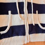 Pink Rose  Knit Navy and White Striped Hoodie M Photo 3