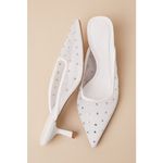 Billion Antonia White Mesh Rhinestone Pointed Photo 1