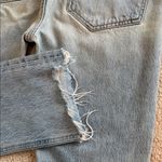 AGOLDE  Riley High Waist Straight Cropped Distressed Button Fly Raw Hem Zephyr 26 Photo 9