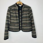 Christopher Banks Wool Tribal Blazer Sz Small Lady Jacket Black Photo 4