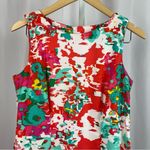 Alyx Size 10 Abstract Watercolor Floral Formal High Neck Modest Mini Dress Tank Red Photo 2