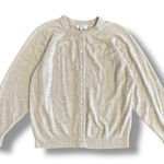 Vintage Lord & Taylor Beige Pearl Button Cardigan Women’s Medium Classic Preppy Photo 0