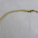 Vintage Everyday Herringbone Gold Tone Metal Chain Lobster Claw Clasp Necklace Photo 2