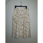 Women’s Linen Blend Sunflowers/Daisy summer midi skirt 6 Yellow Photo 1