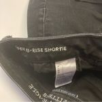 American Eagle  Stretch Super Hi-rise Shortie Jean Denim Shorts Cuffed Sz 2 Black Photo 5