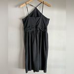 Banana Republic  Charcoal Halter Midi Dress Ruched Waist Lined Size 8 Photo 9