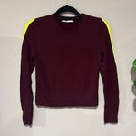 ZARA BURGUNDY SWEATER WITH ZEON STRIPE SLEEVE SIZE S Photo 0