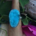 Hemimorohite blue druzy sterling silver ring Blue Photo 3