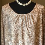 Vintage floral tan and white long sleeve dress size XL Brown Photo 11